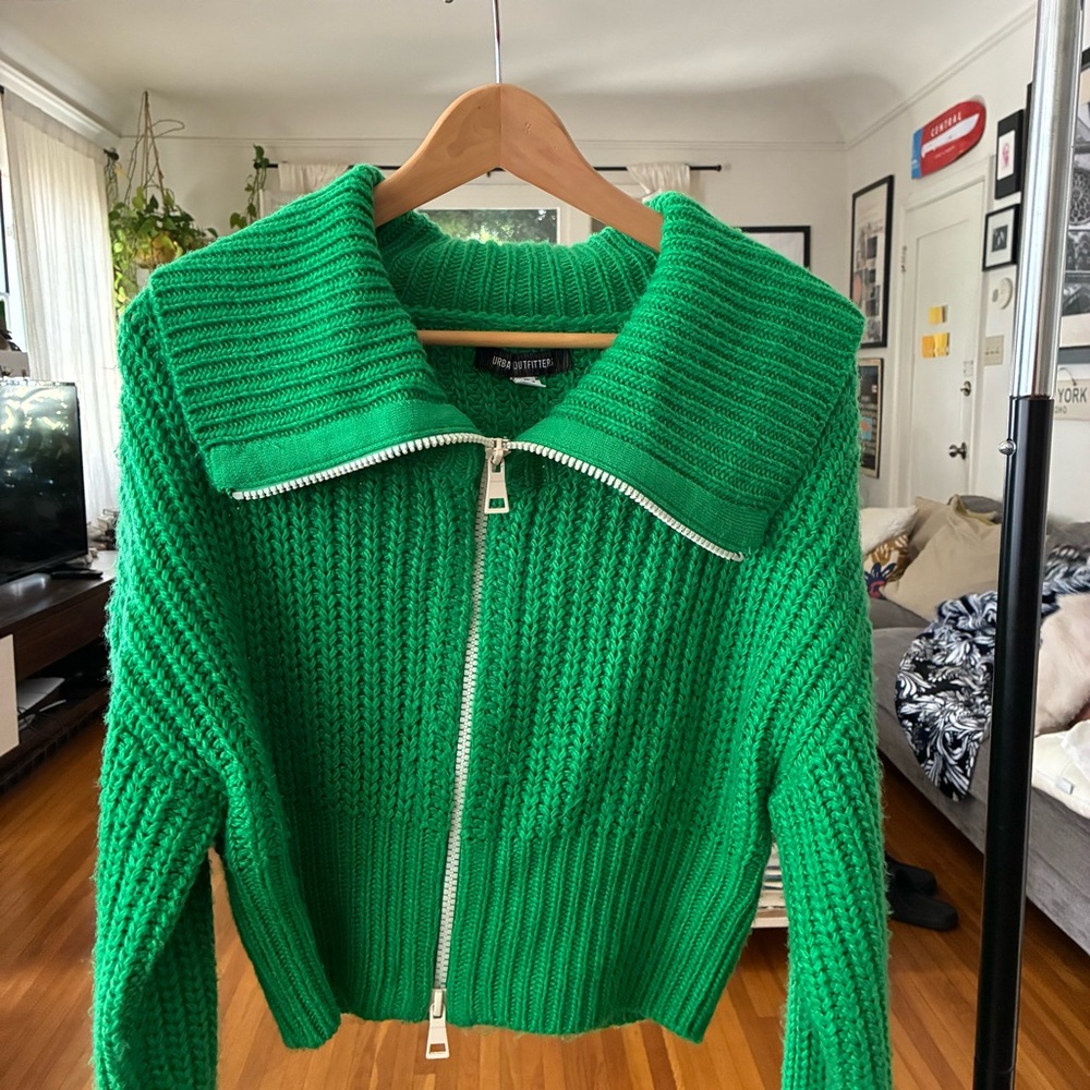 Urban Outfitters Green Cowl Neck Sweater